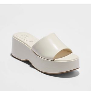 Women's Wynona Platform Sandals - A New
Day™ White 6.5